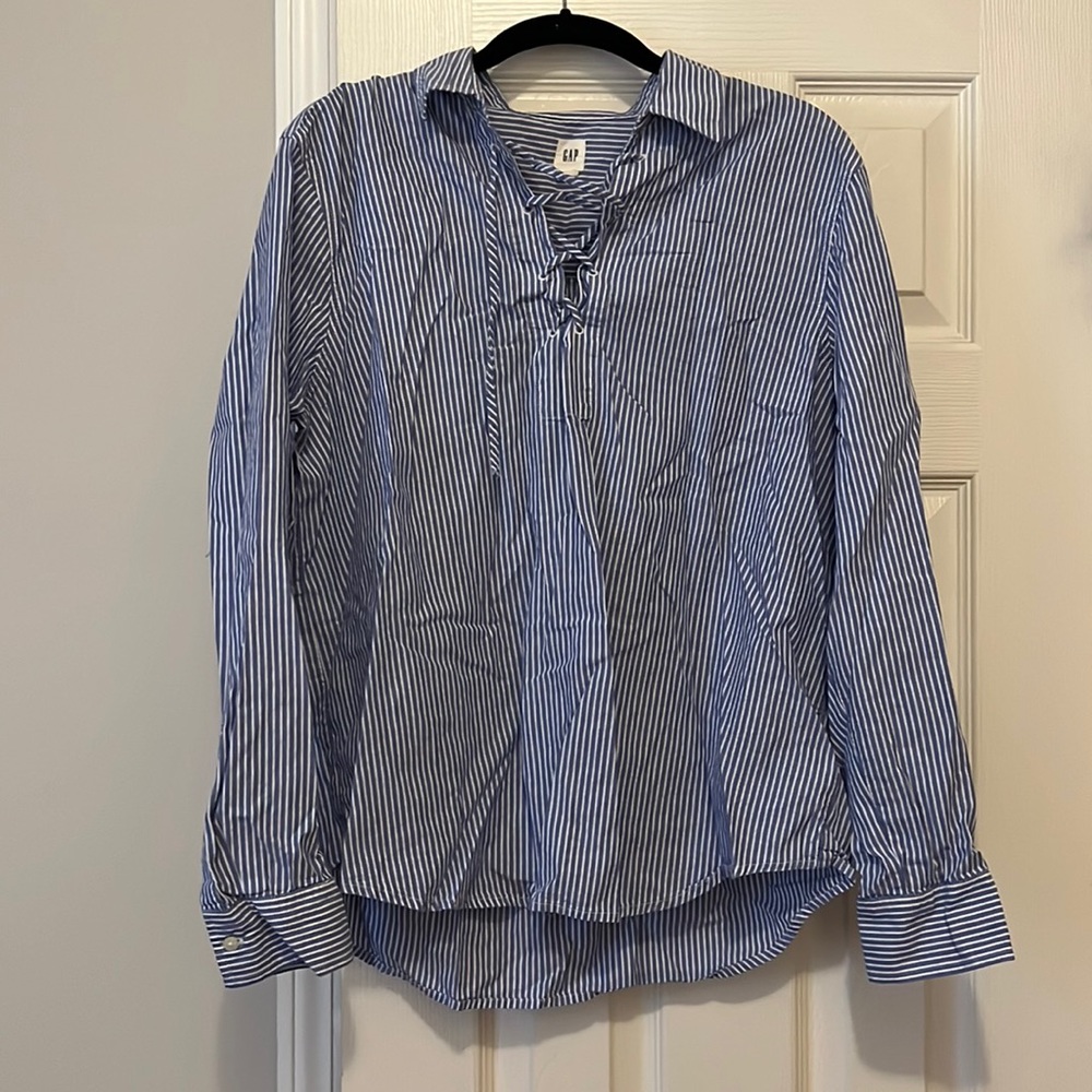 GAP Collared stripe shirt with tie detailing